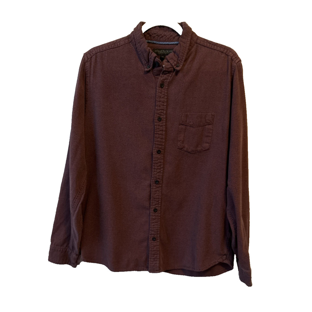 Aeropostale Mens L Grunge Long Sleeve Button Down Shirt 100% Cotton Y2K Comfort